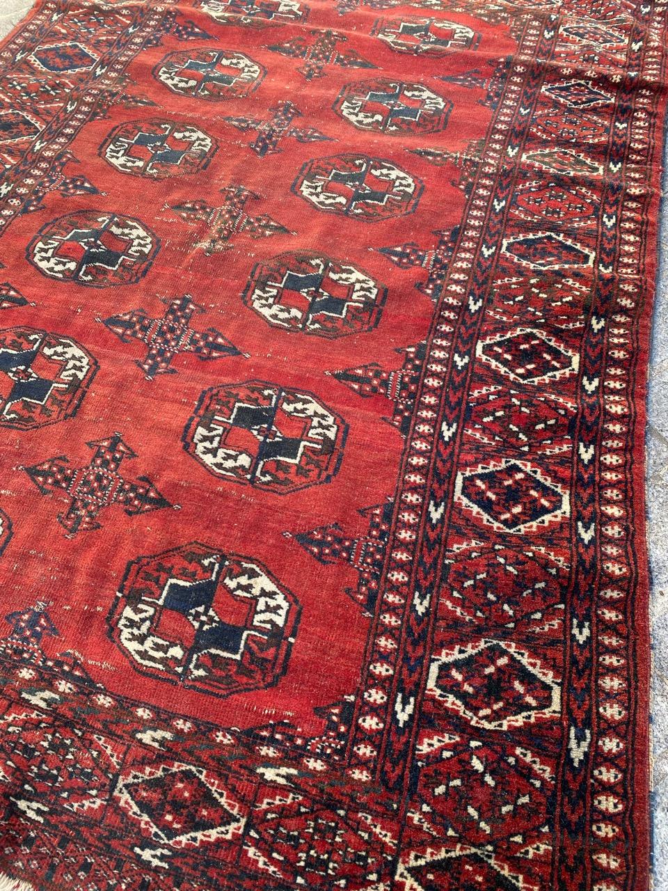 Bobyrug's Hübscher antiker Bokhara Afghan Teppich im Angebot 6