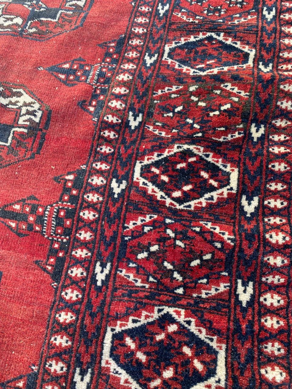 Bobyrug’s Pretty Antique Bokhara Afghan Rug For Sale 7