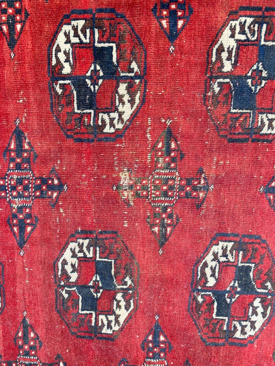 Kazak Bobyrug’s Pretty Antique Bokhara Afghan Rug For Sale