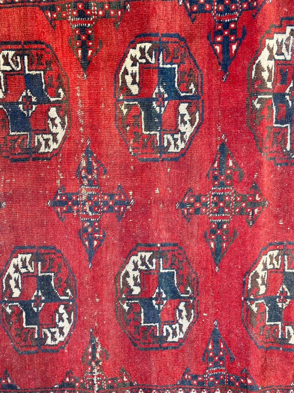 Bobyrug's Hübscher antiker Bokhara Afghan Teppich (Handgeknüpft) im Angebot