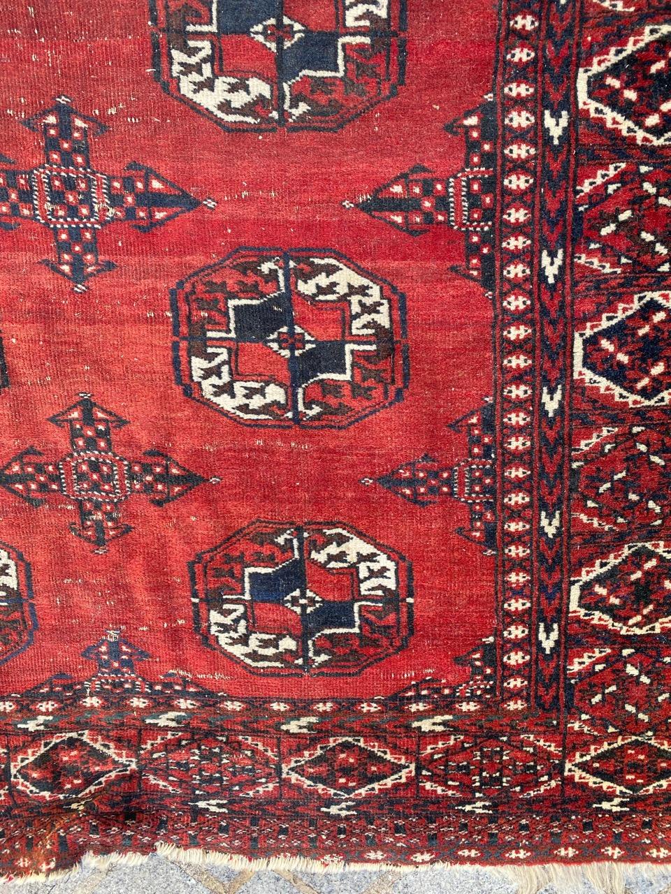 Bobyrug’s Pretty Antique Bokhara Afghan Rug For Sale 1