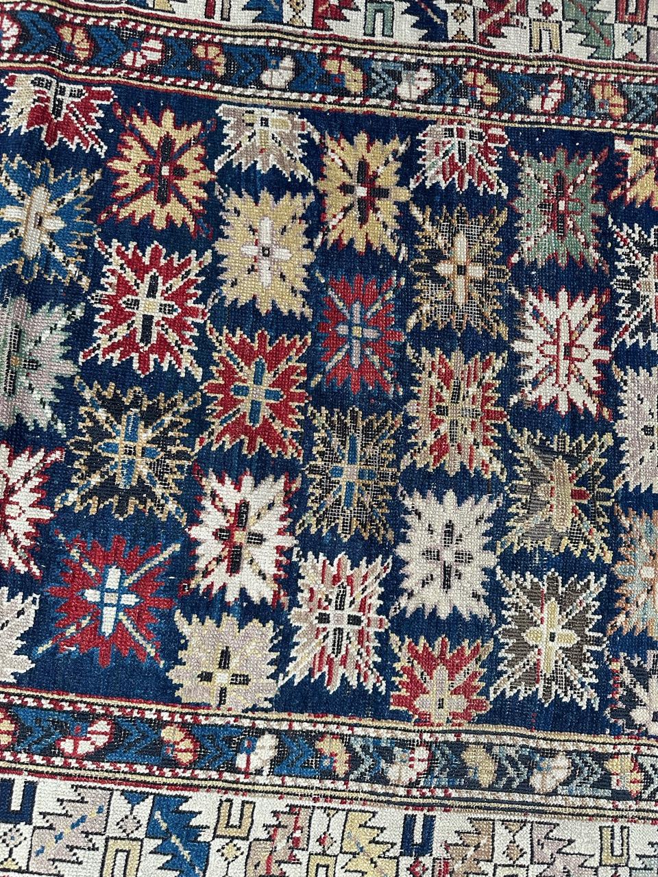 Hand-Knotted Bobyrug’s Pretty antique Caucasian Shirvan kouba rug For Sale