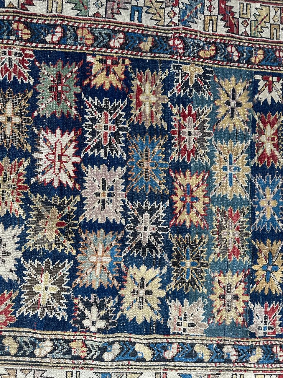 Bobyrug’s Pretty antique Caucasian Shirvan kouba rug In Fair Condition For Sale In Saint Ouen, FR