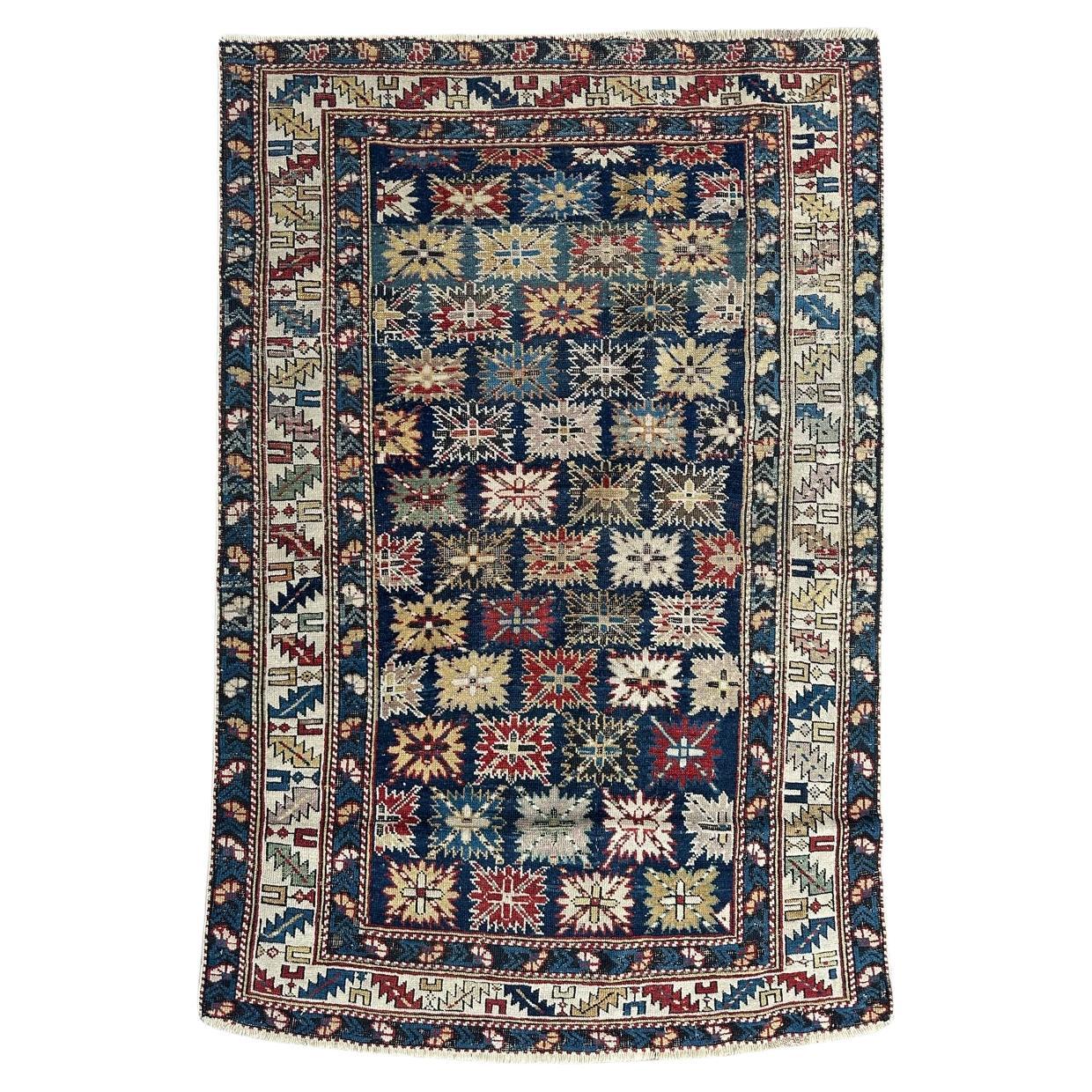 Bobyrug’s Pretty antique Caucasian Shirvan kouba rug