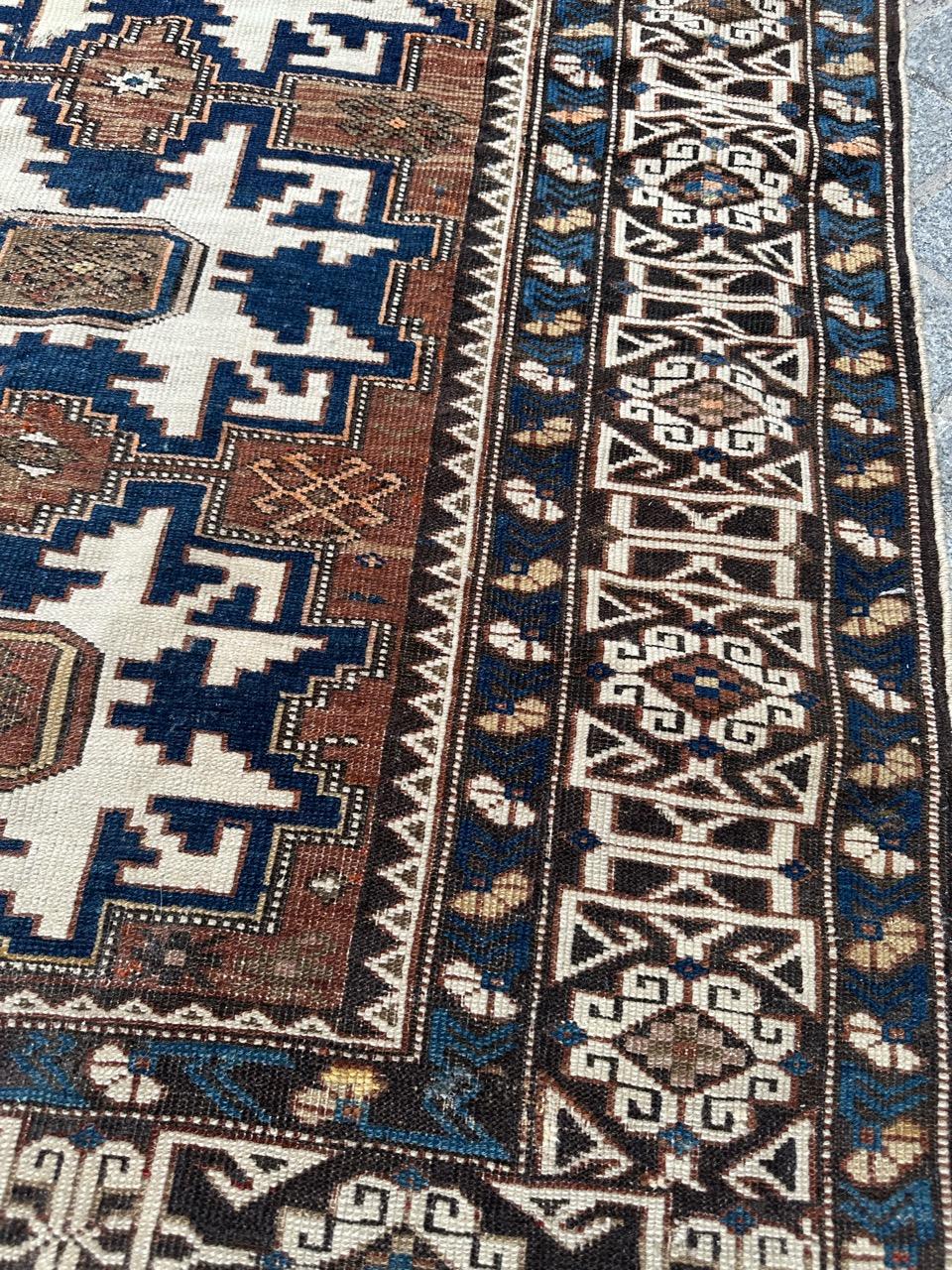 Bobyrug’s Pretty antique Caucasian shirwan lesgui rug  For Sale 2
