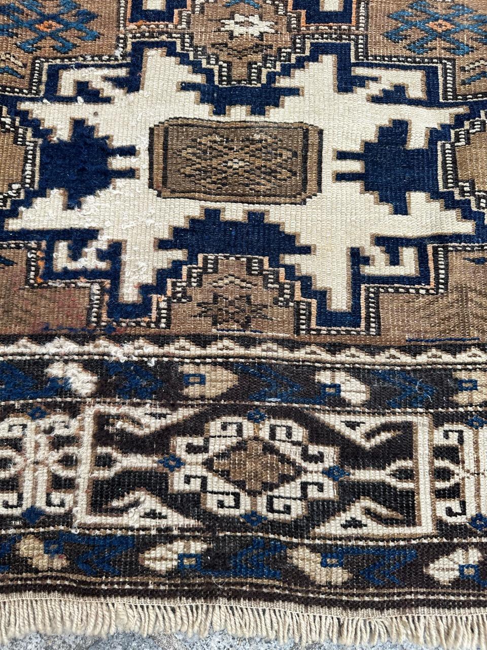 Hand-Knotted Bobyrug’s Pretty antique Caucasian shirwan lesgui rug  For Sale