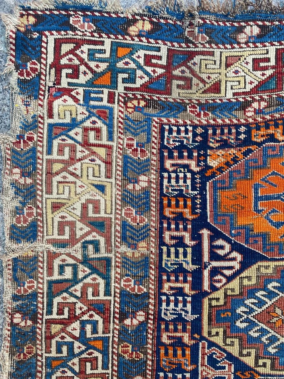 Bobyrug’s Pretty Antique Caucasian Shirwan Rug For Sale 2