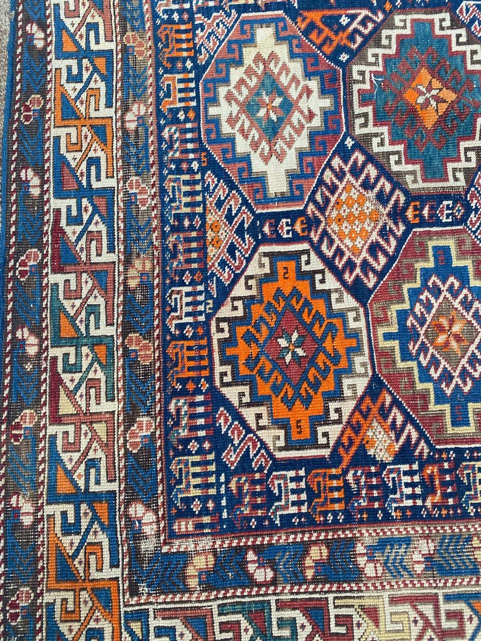 Bobyrug’s Pretty Antique Caucasian Shirwan Rug For Sale 3