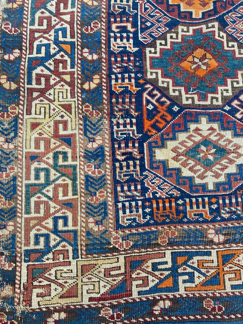 Bobyrug’s Pretty Antique Caucasian Shirwan Rug For Sale 6