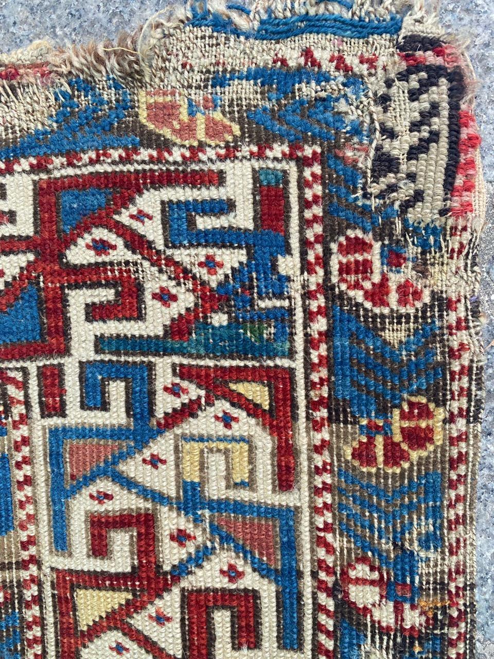 Bobyrug’s Pretty Antique Caucasian Shirwan Rug For Sale 7