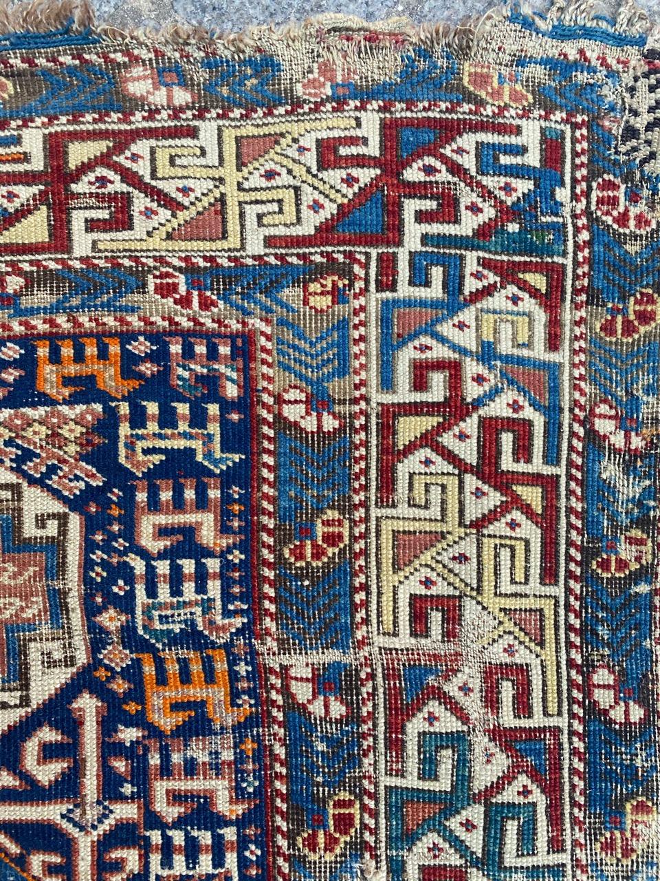 Bobyrug’s Pretty Antique Caucasian Shirwan Rug For Sale 1