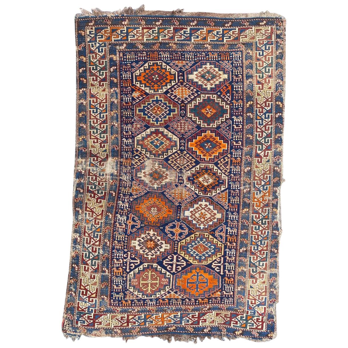 Bobyrug’s Pretty Antique Caucasian Shirwan Rug