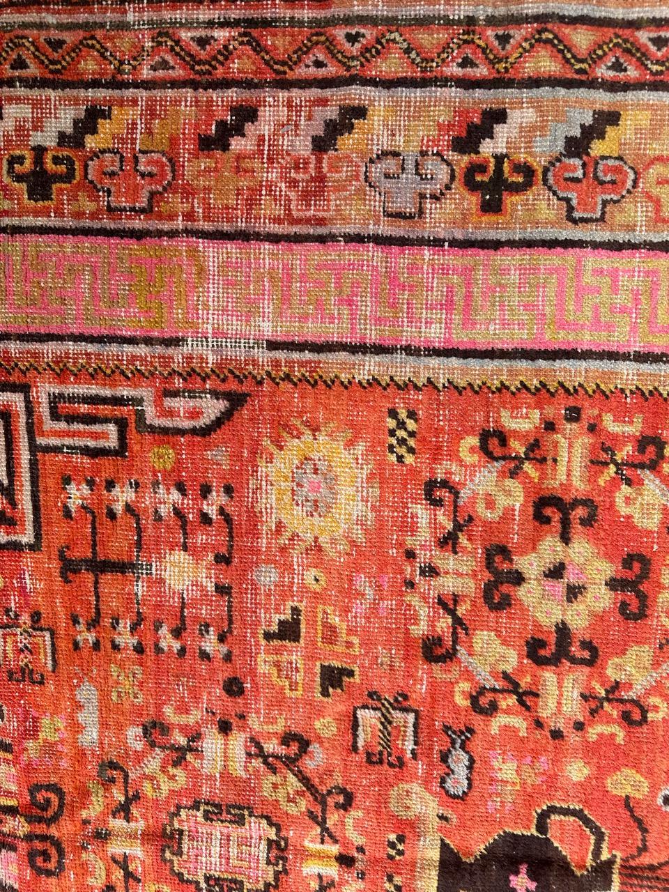 Joli tapis chinois ancien Khotan Bon état - En vente à Saint Ouen, FR