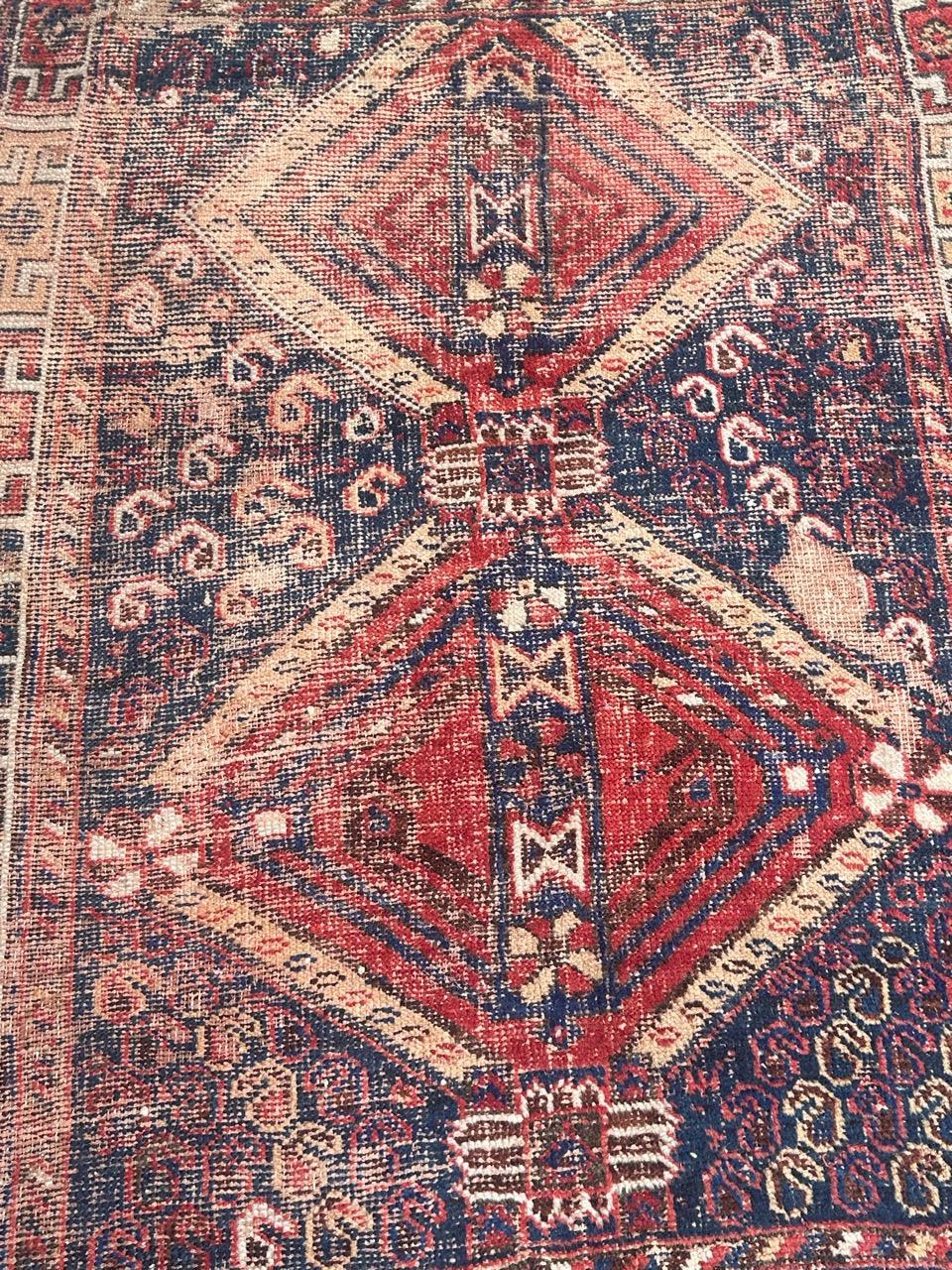 Hübscher antiker Afshar-Teppich in Notlage im Angebot 11