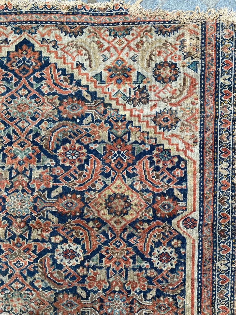 Noué à la main Tapis Pretty Antique Distressed Malayer de Bobyrug en vente
