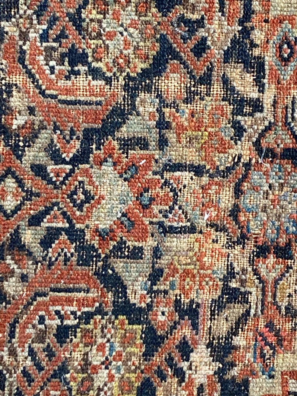 Bobyrug’s Pretty Antique Distressed Malayer Rug For Sale 1