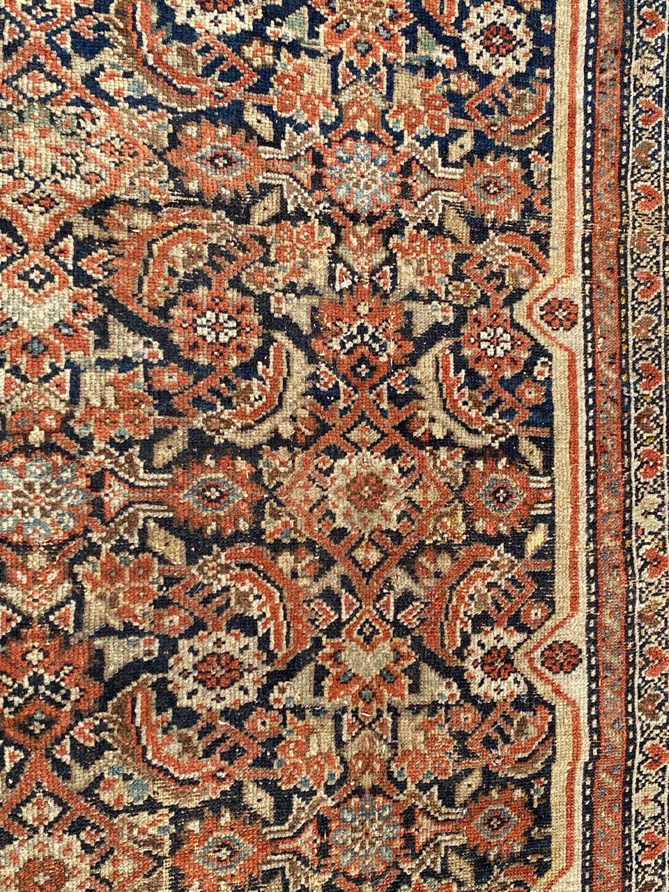 Bobyrug’s Pretty Antique Distressed Malayer Rug For Sale 2