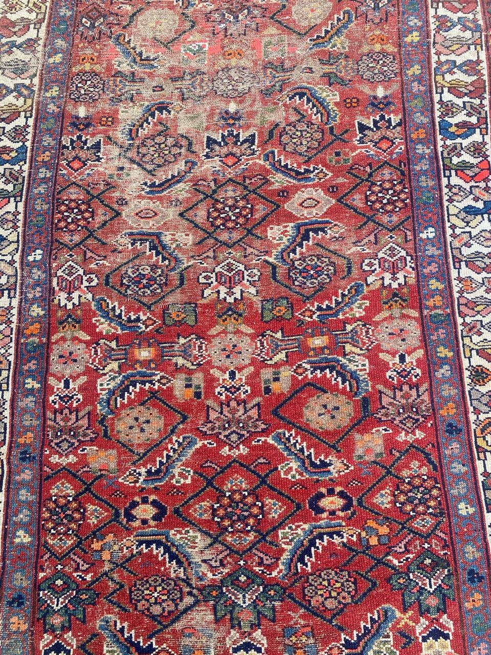 Malayer Bobyrug’s Pretty Antique Distressed North Western Rug For Sale