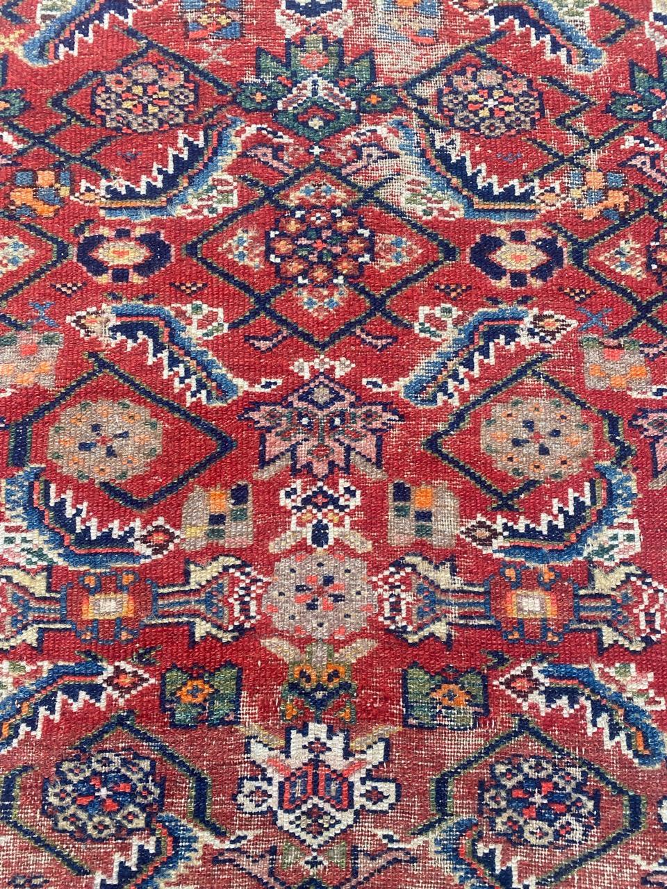 Bobyrug’s Pretty Antique Distressed North Western Rug For Sale 1