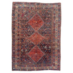 Pretty antique distressed Shiraz rug
