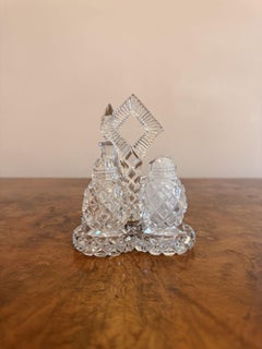 Pretty antique Edwardian quality cut glass cruet