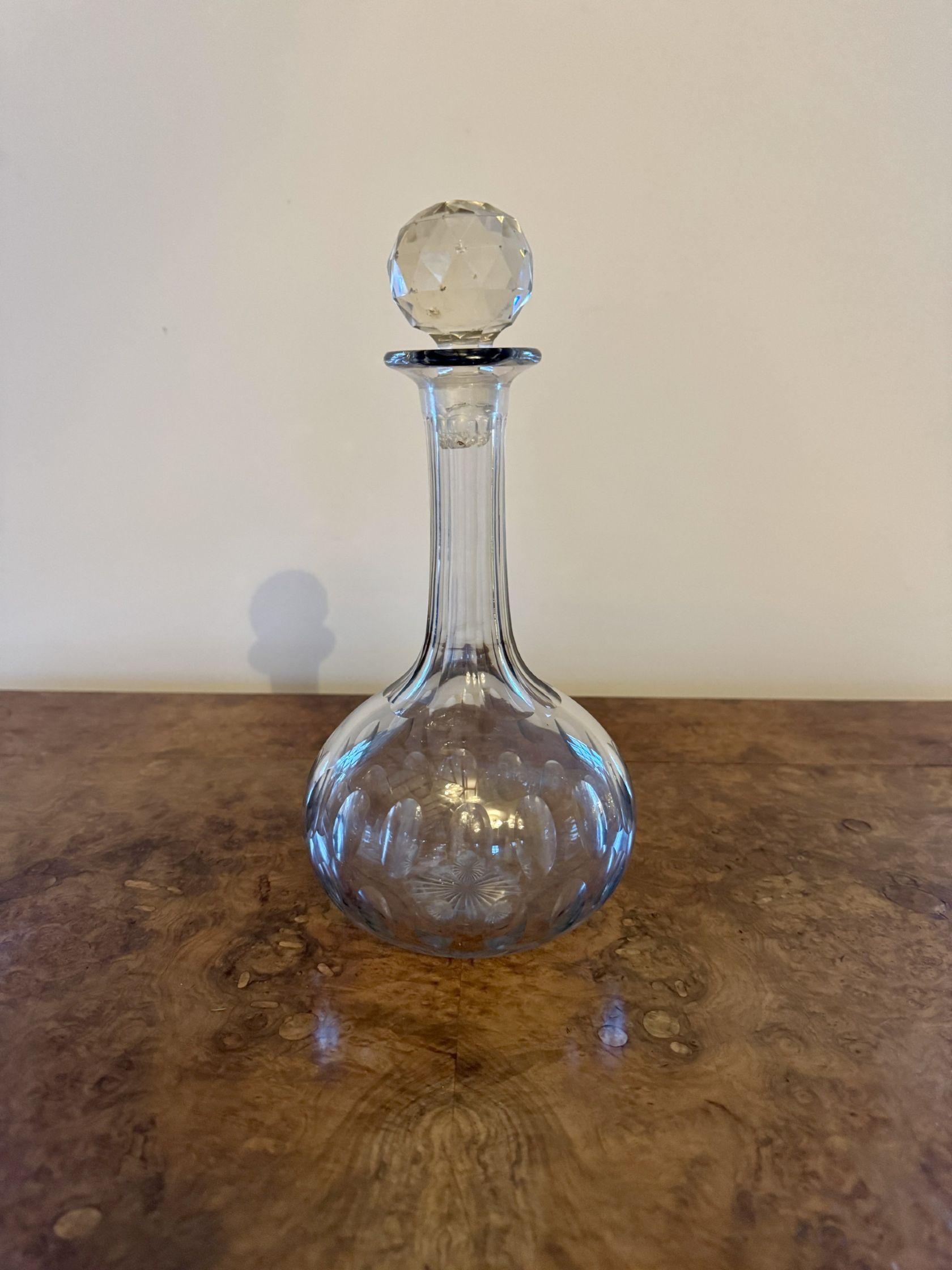 Pretty antique Edwardian quality glass decanter