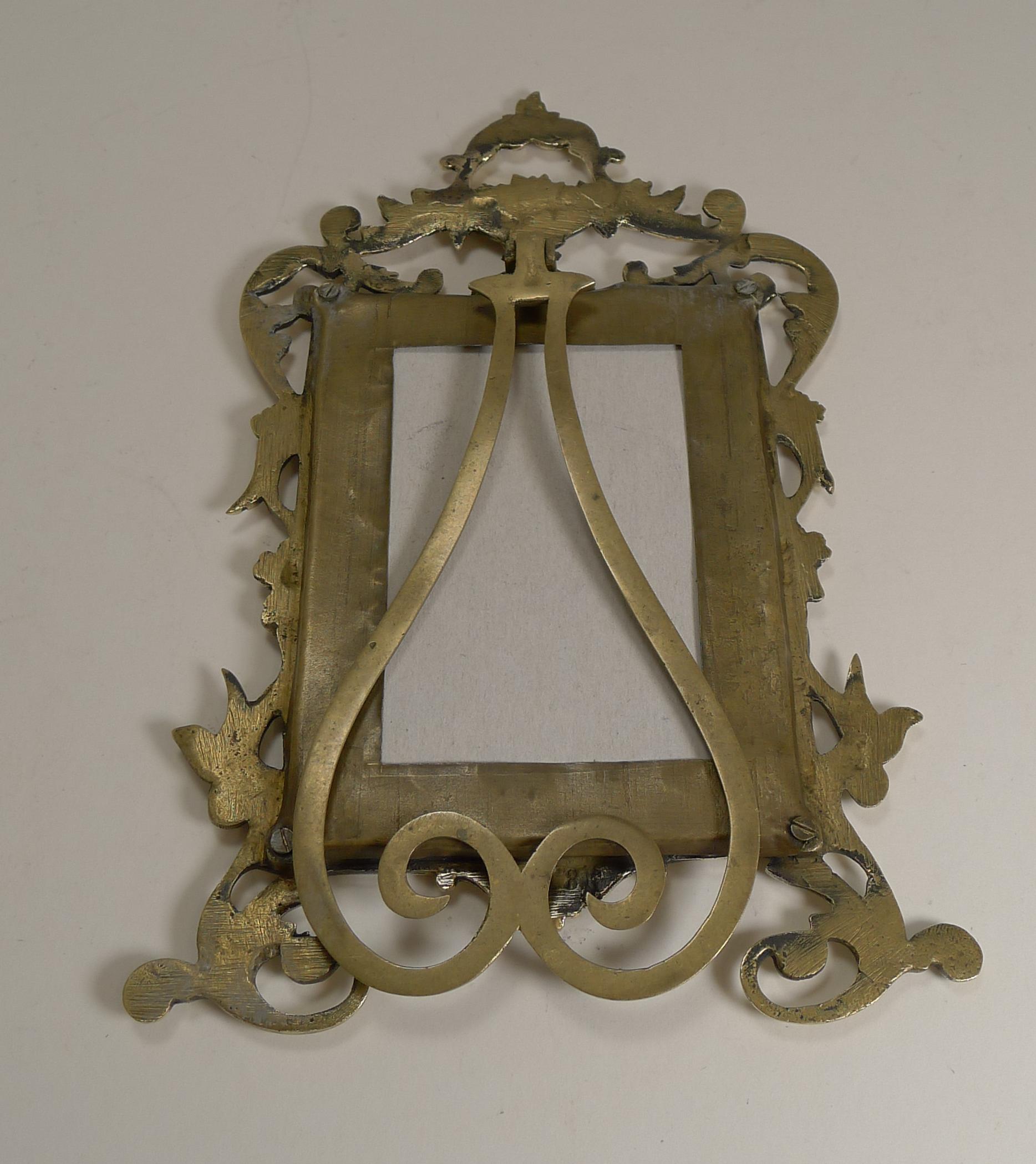 Pretty Antique English Cast Brass Photograph Frame, circa 1880 3