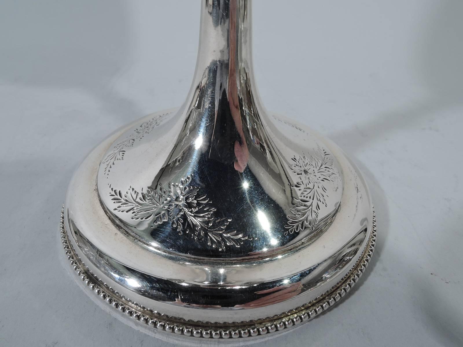 Late 19th Century Pretty Antique English Sterling Silver Garland Goblet