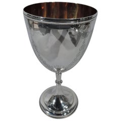 Pretty Antique English Sterling Silver Garland Goblet