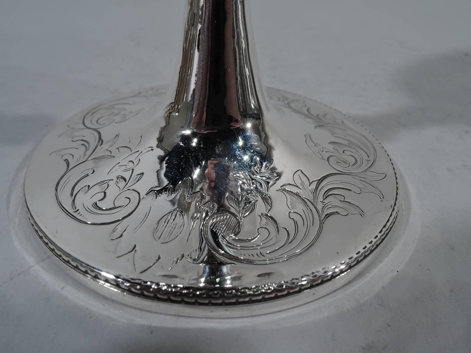 Mid-19th Century Pretty Antique English Sterling Silver Goblet 