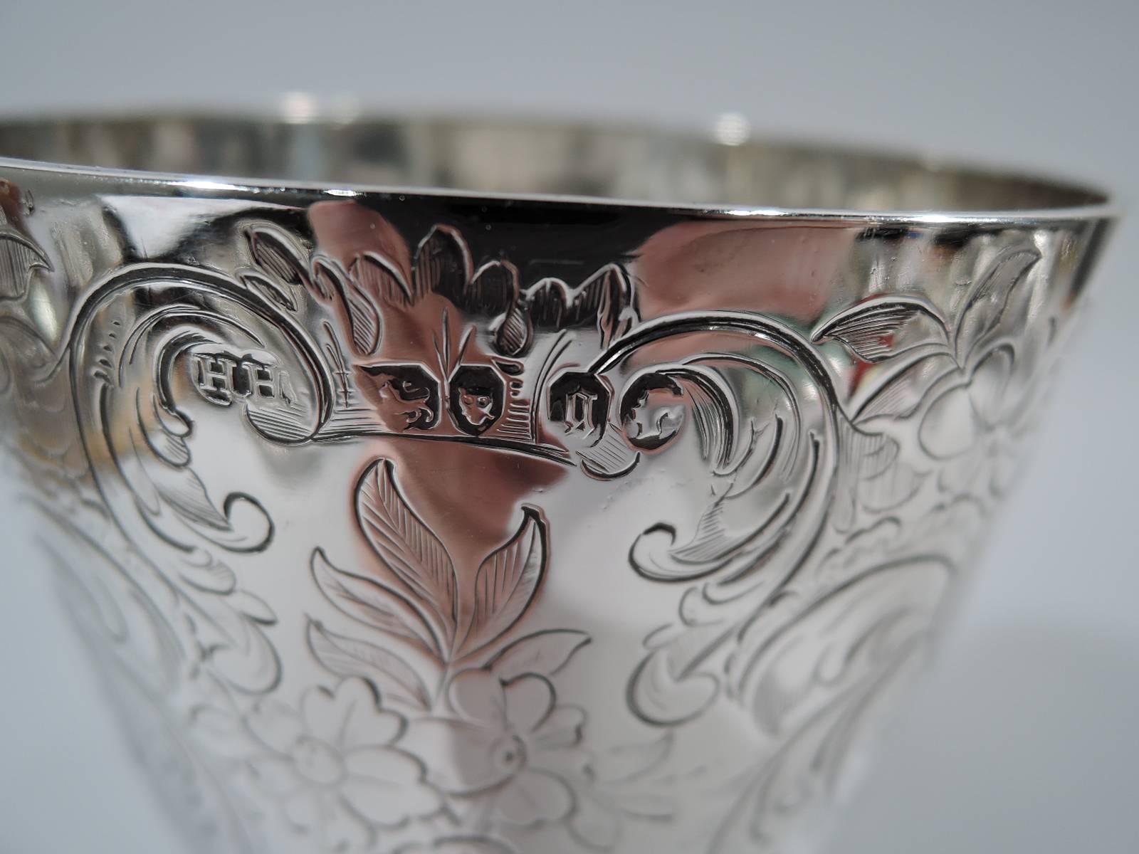 Pretty Antique English Sterling Silver Goblet  1