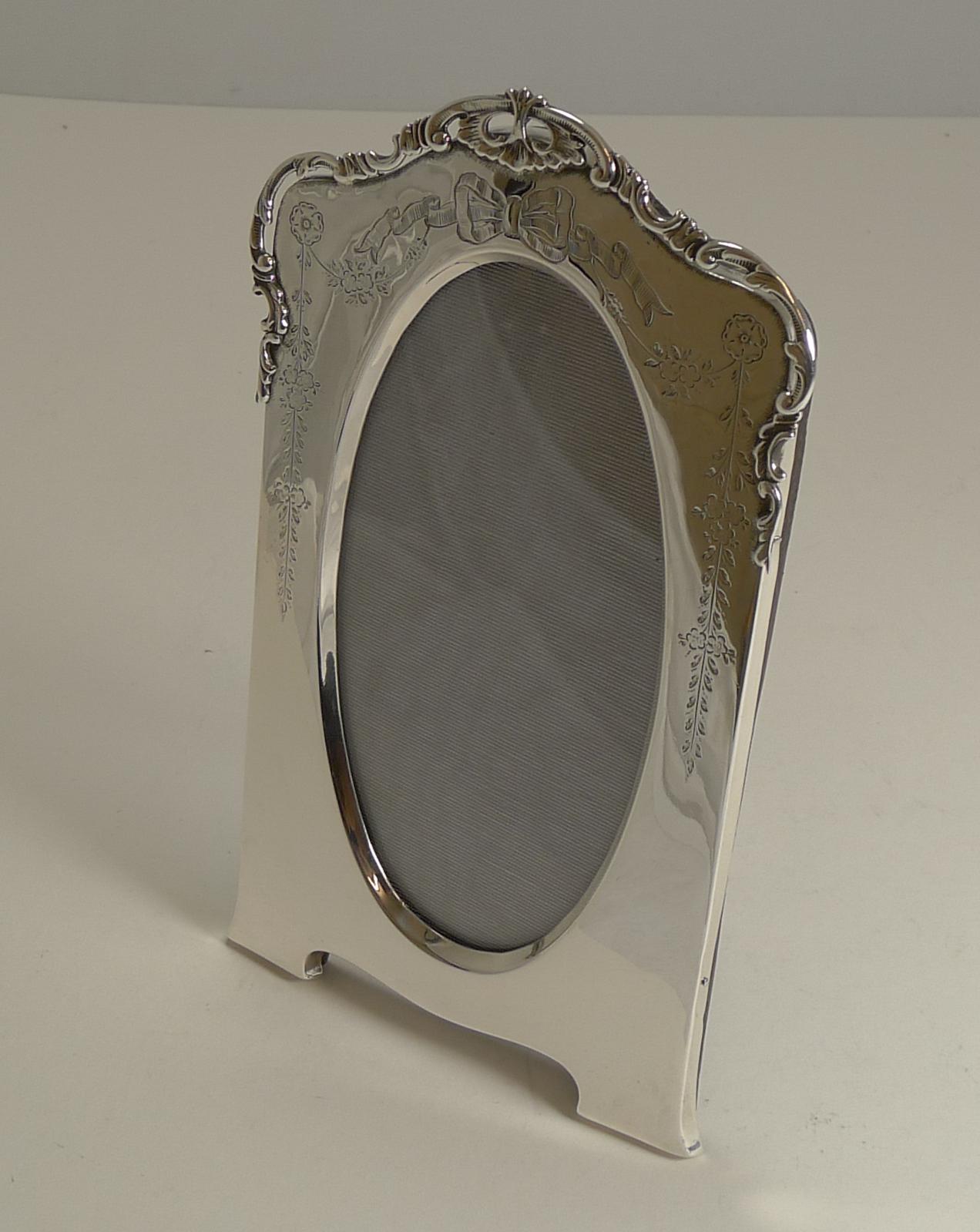 Pretty Antique English Sterling Silver Photograph Frame, 1905 2