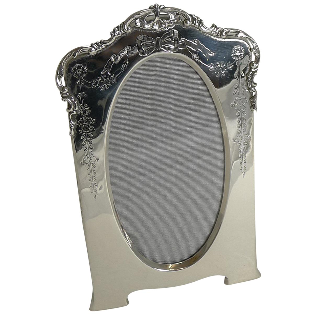 Pretty Antique English Sterling Silver Photograph Frame, 1905