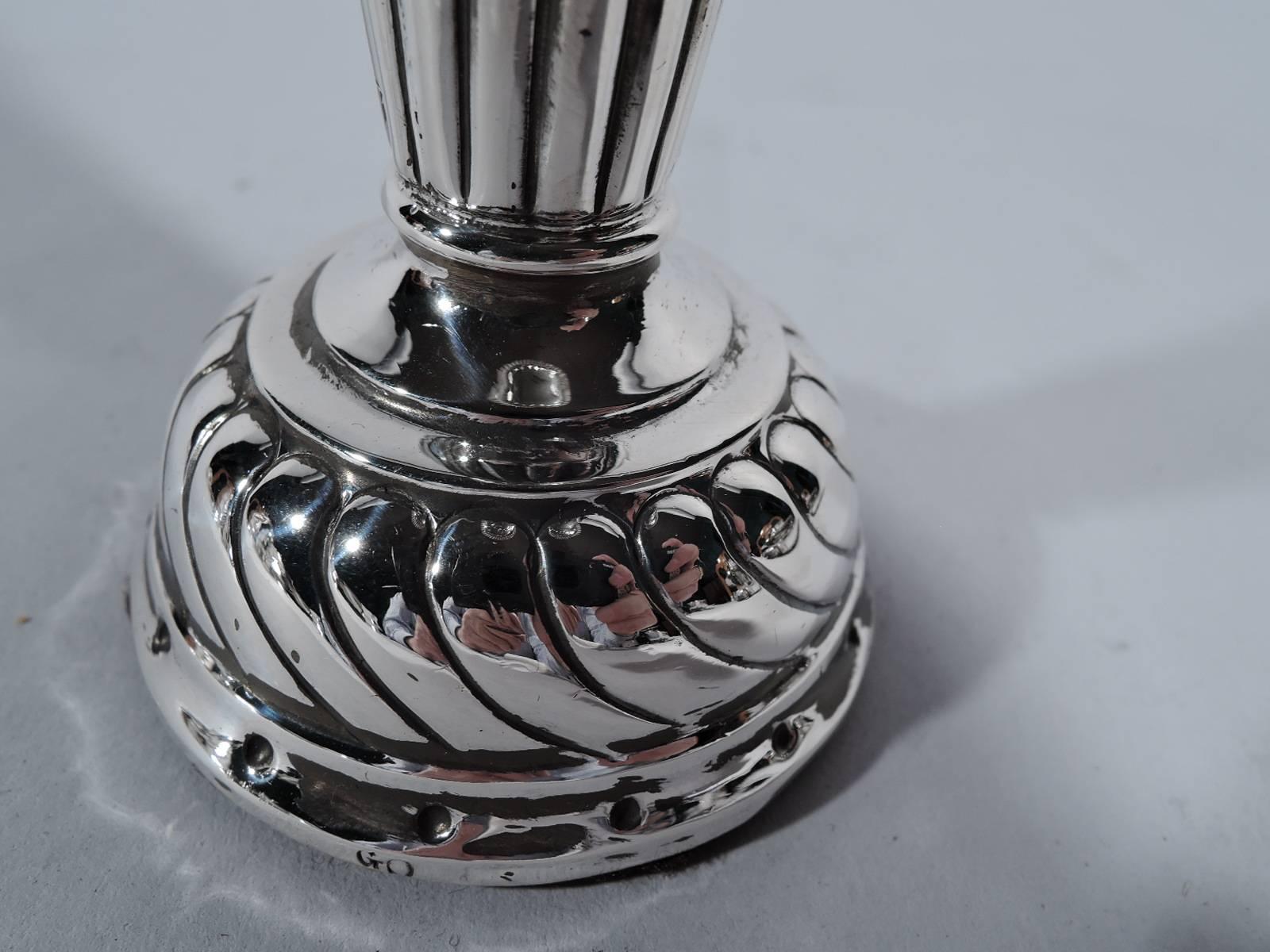 Late 19th Century Pretty Antique English Sterling Silver Vase