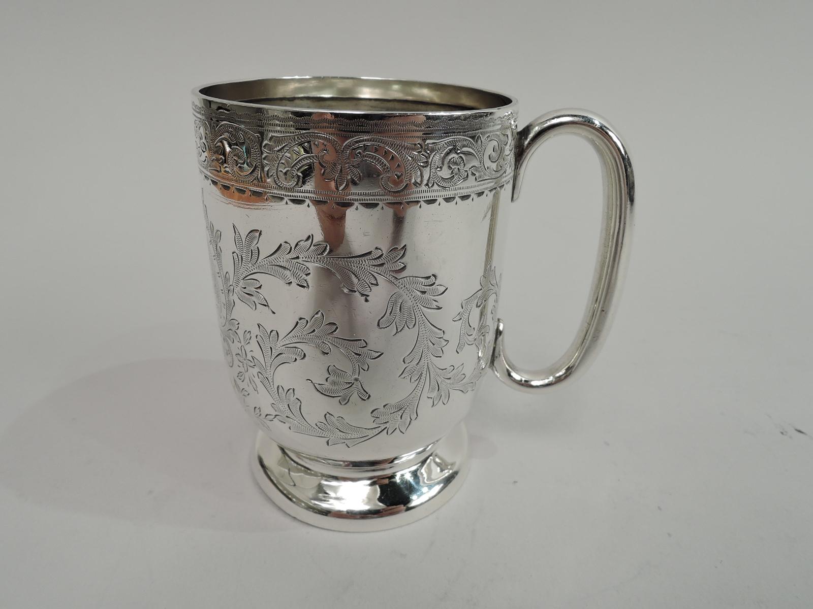 Pretty Antique English Victorian Sterling Silver Baby Cup In Good Condition In New York, NY