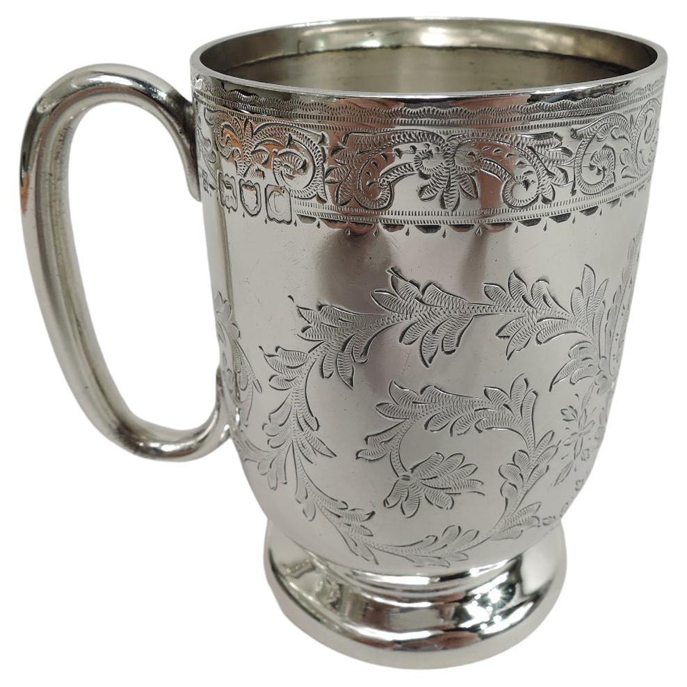 Pretty Antique English Victorian Sterling Silver Baby Cup