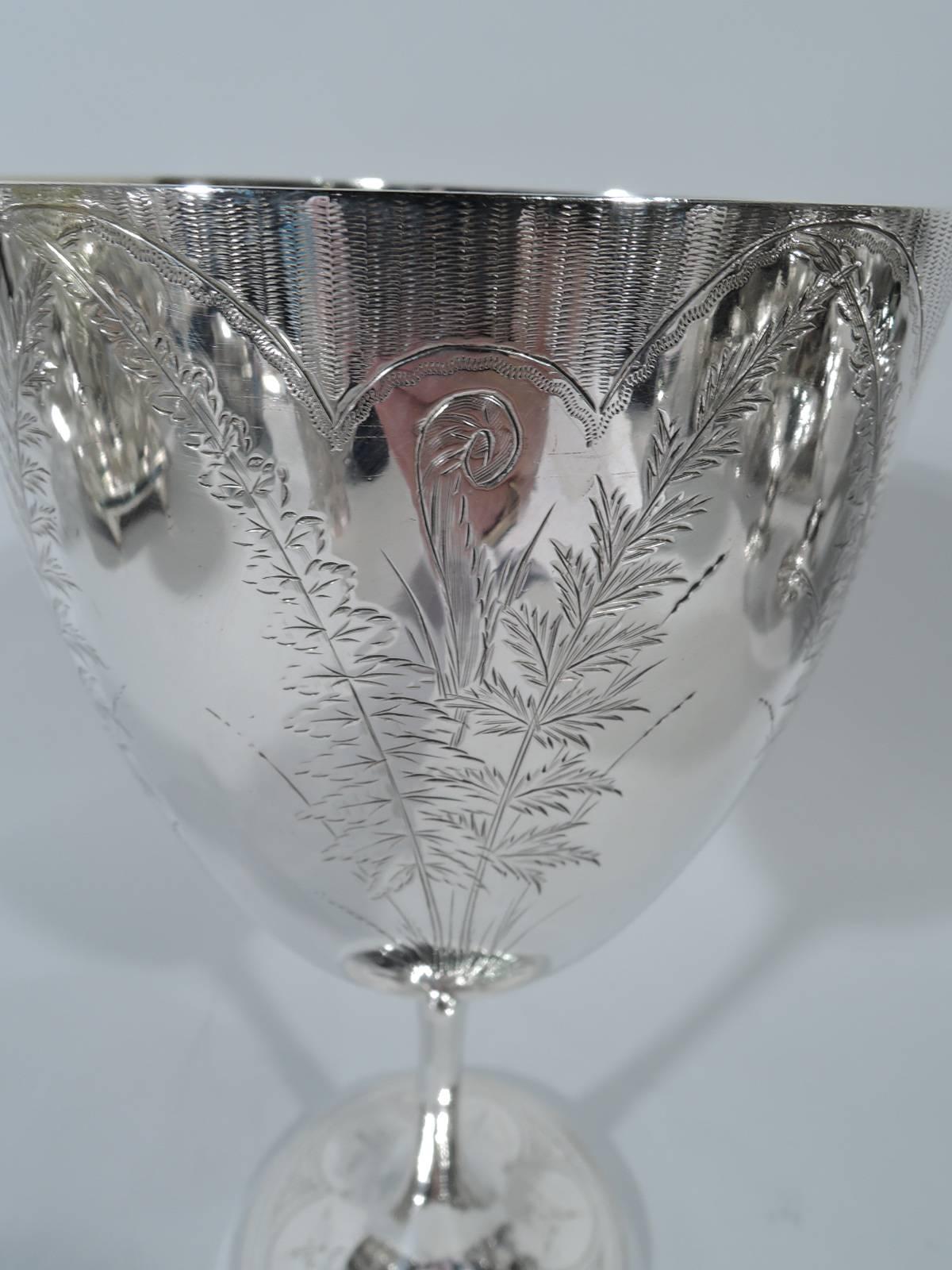 Late 19th Century Pretty Antique English Victorian Sterling Silver Goblet