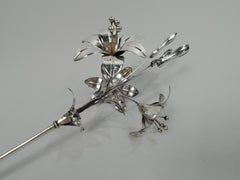 Pretty Antique European Silver Flower Ornament