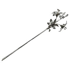 Pretty Antique European Silver Flower Ornament