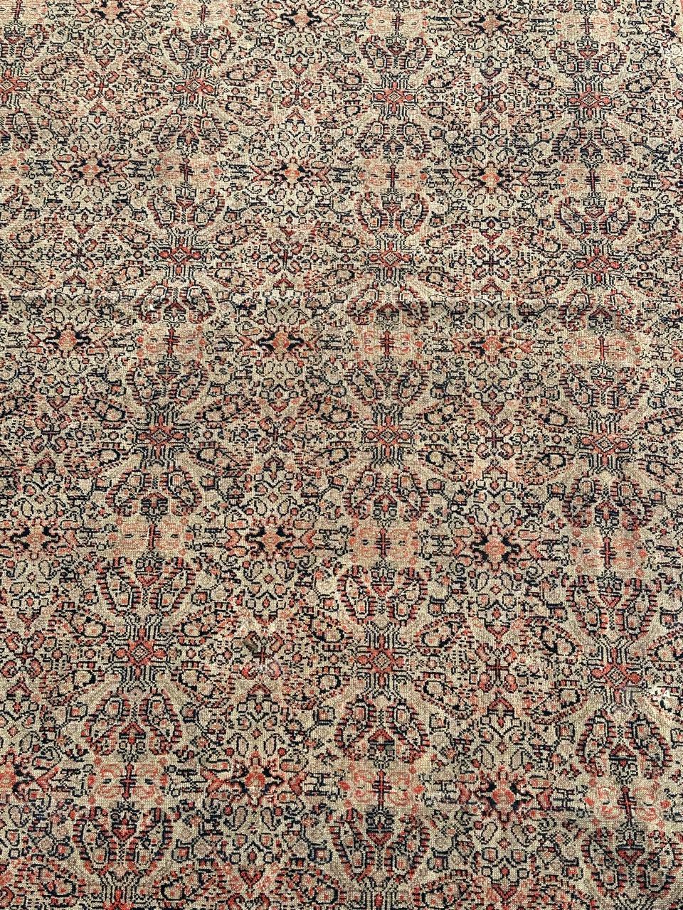 Jolie antiquité extrêmement fine  tapis seneh en soie en vente 7