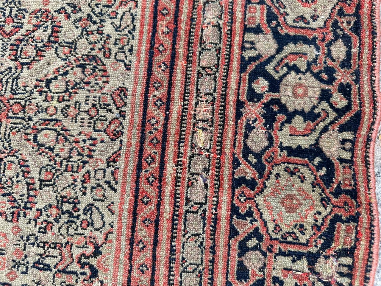 Asiatique Jolie antiquité extrêmement fine  tapis seneh en soie en vente
