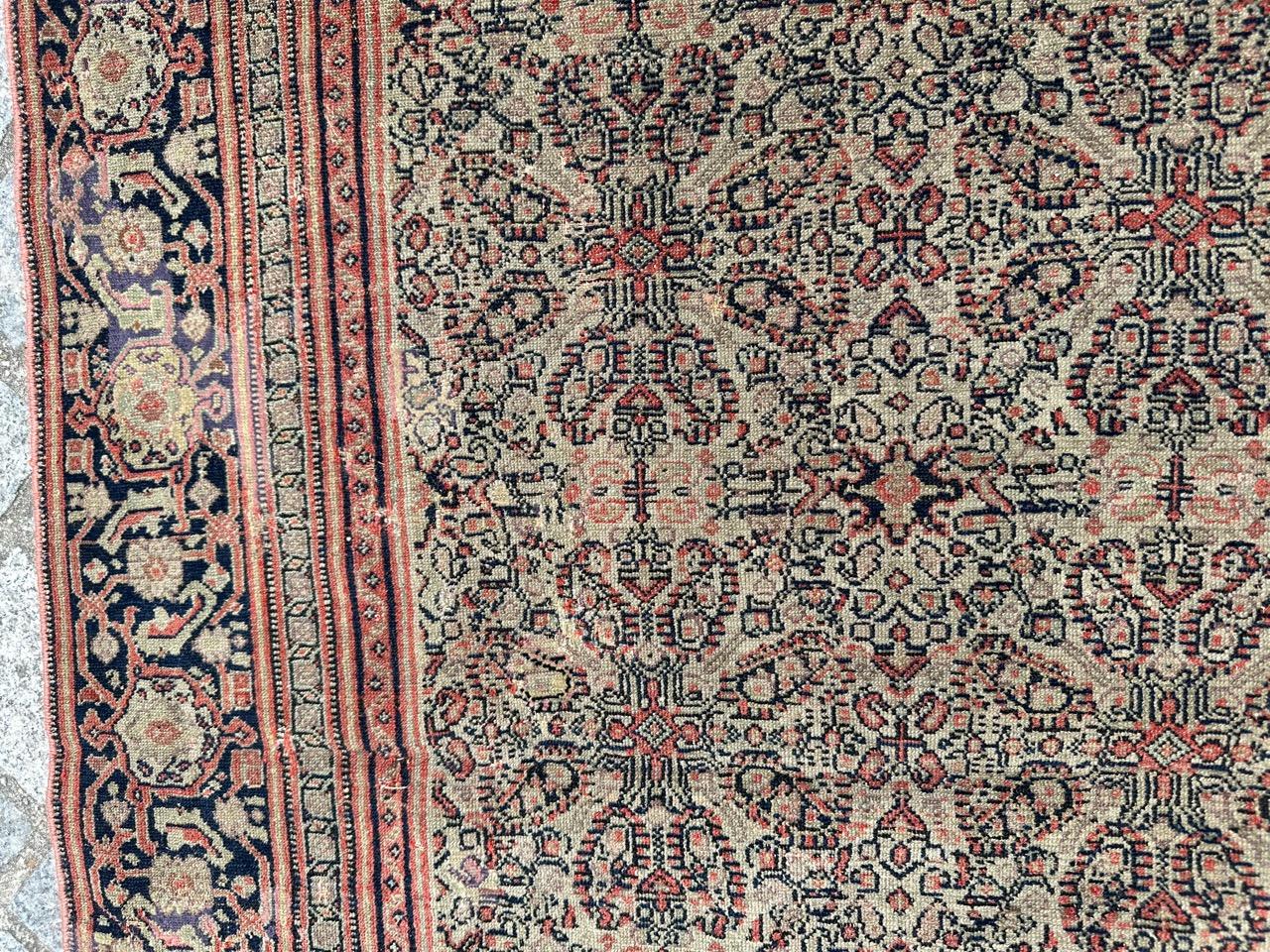 Jolie antiquité extrêmement fine  tapis seneh en soie État moyen - En vente à Saint Ouen, FR