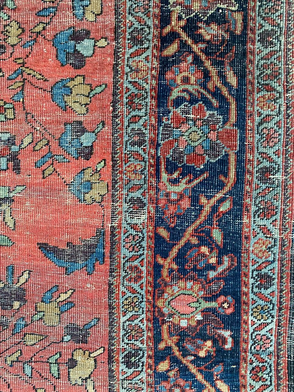 Bobyrug’s Pretty Antique Fine Bijar Rug For Sale 2