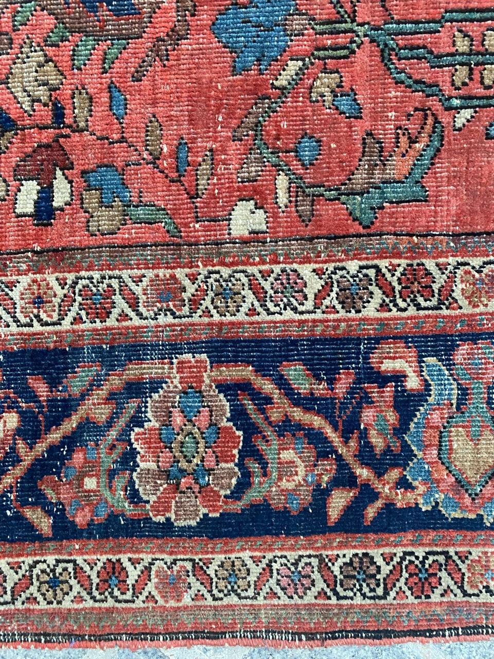 Bobyrug’s Pretty Antique Fine Bijar Rug For Sale 6