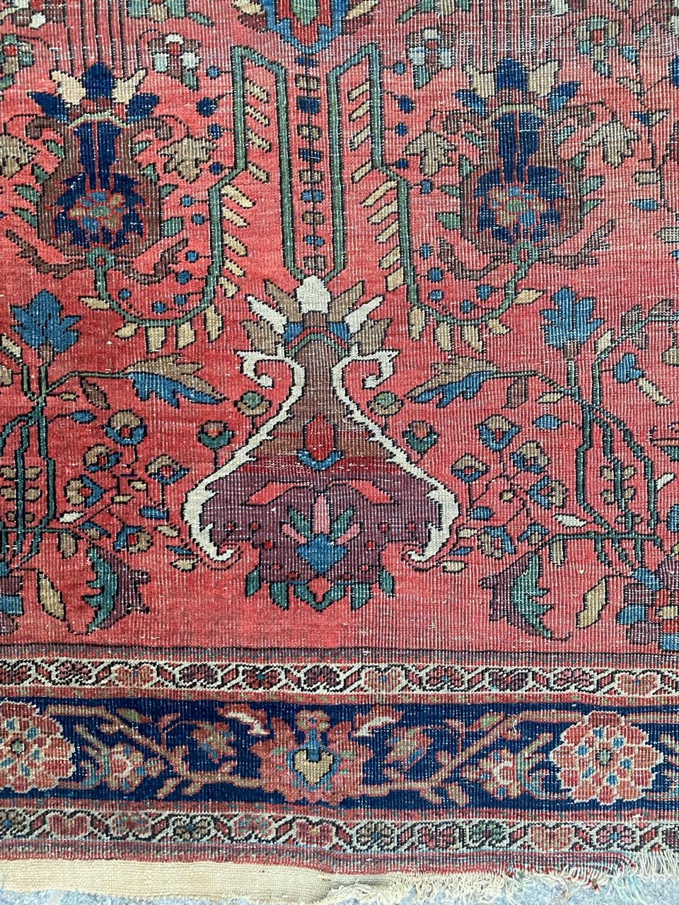 Very beautiful late 19th century Bijar rug with nice floral design and beautiful natural colors, entirely and finely hand knotted with wool velvet on wool foundation.

✨✨✨
