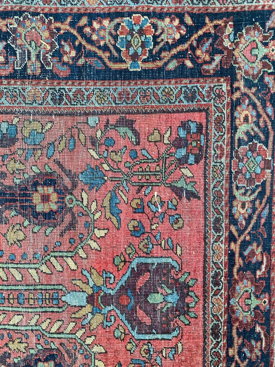 Bobyrug’s Pretty Antique Fine Bijar Rug For Sale 12