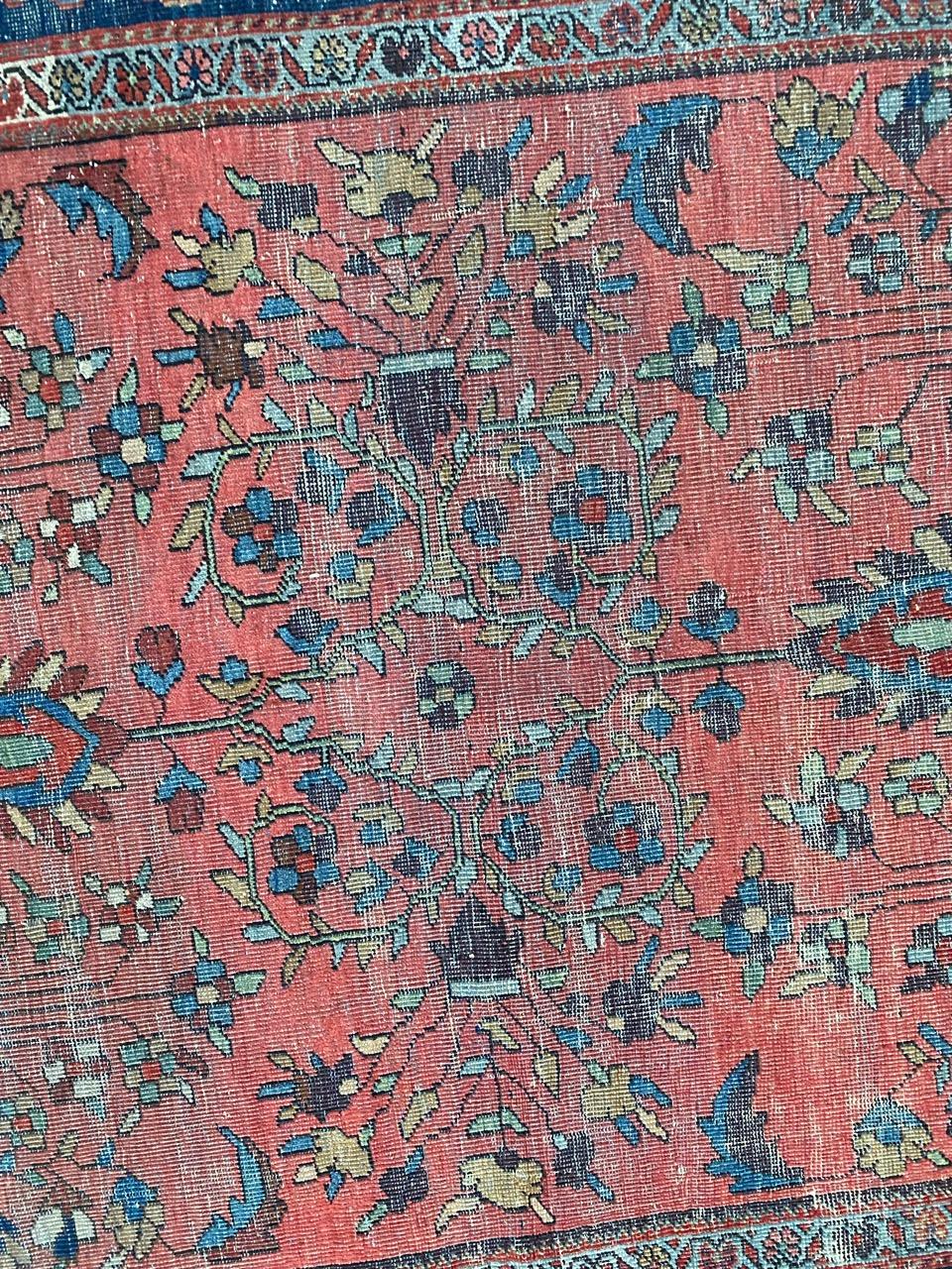 Asian Bobyrug’s Pretty Antique Fine Bijar Rug For Sale