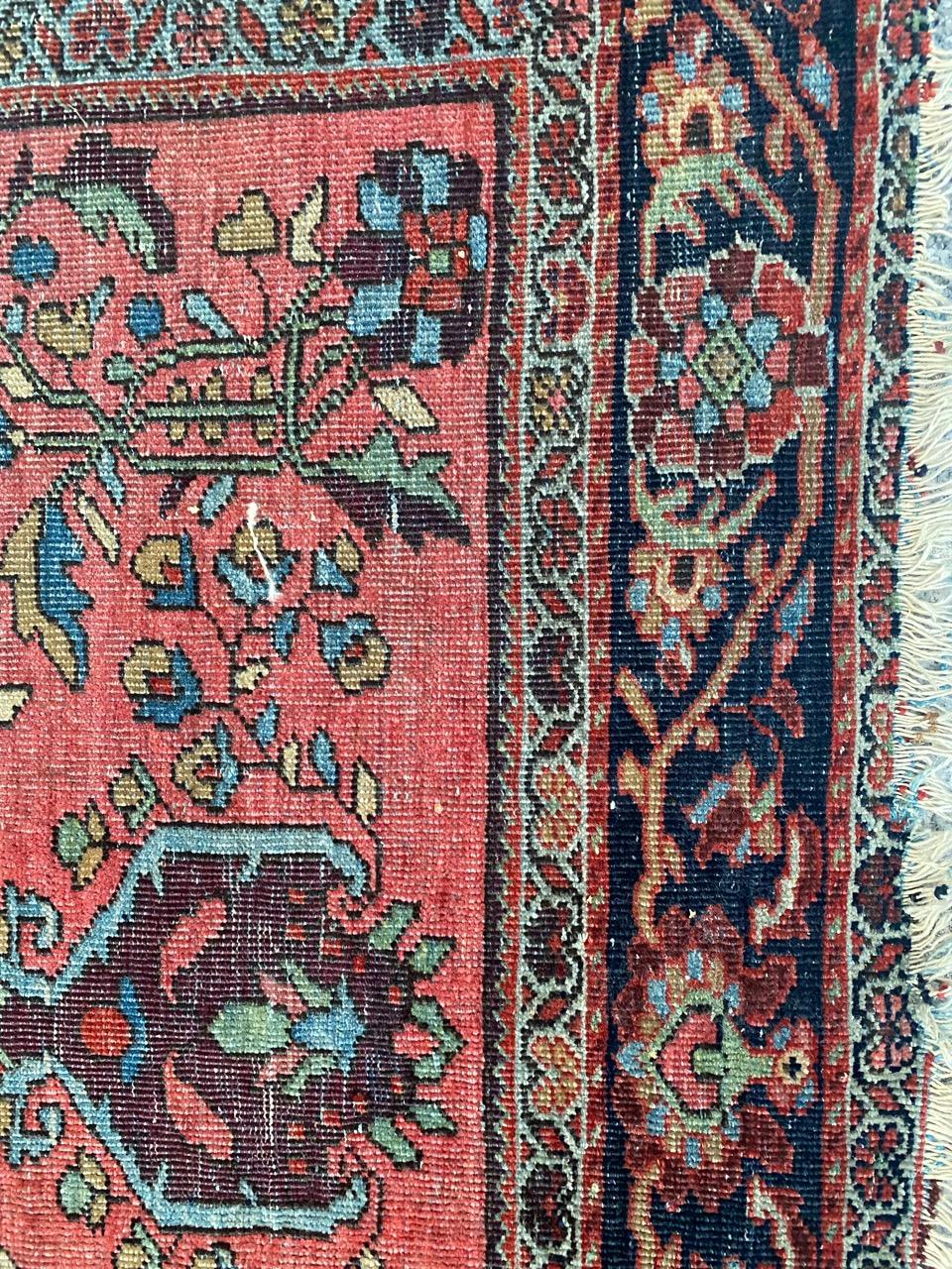 Bobyrug’s Pretty Antique Fine Bijar Rug For Sale 1