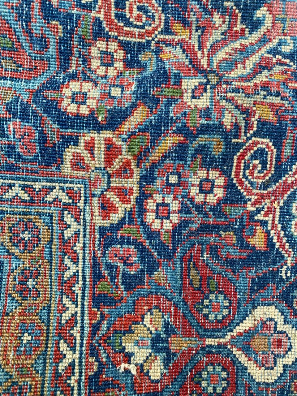 Bobyrug’s Pretty Antique Fine Kashan Rug For Sale 7