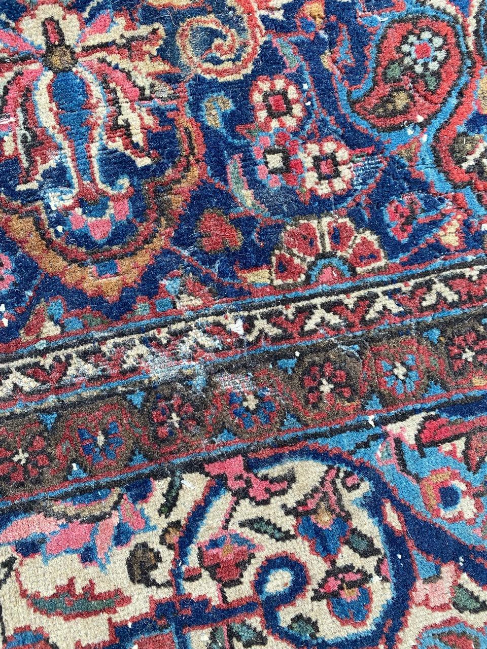 Bobyrug’s Pretty Antique Fine Kashan Rug For Sale 8